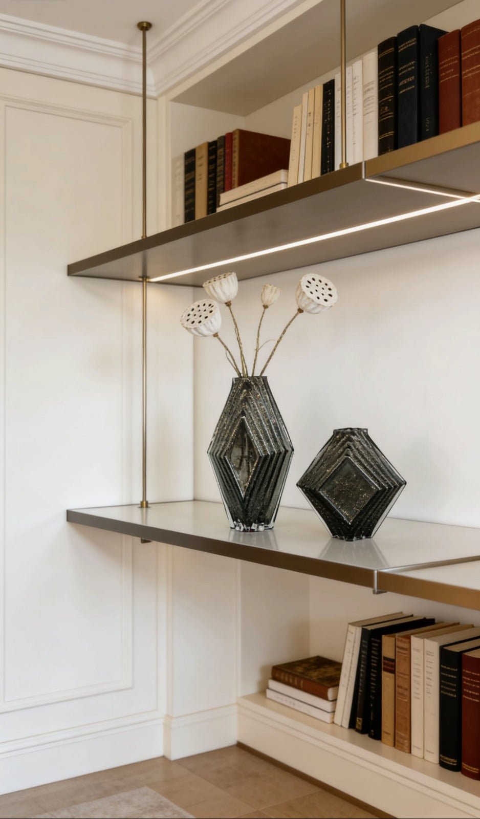 HEXAGON VASE | GREY VASE | GLASS VASES