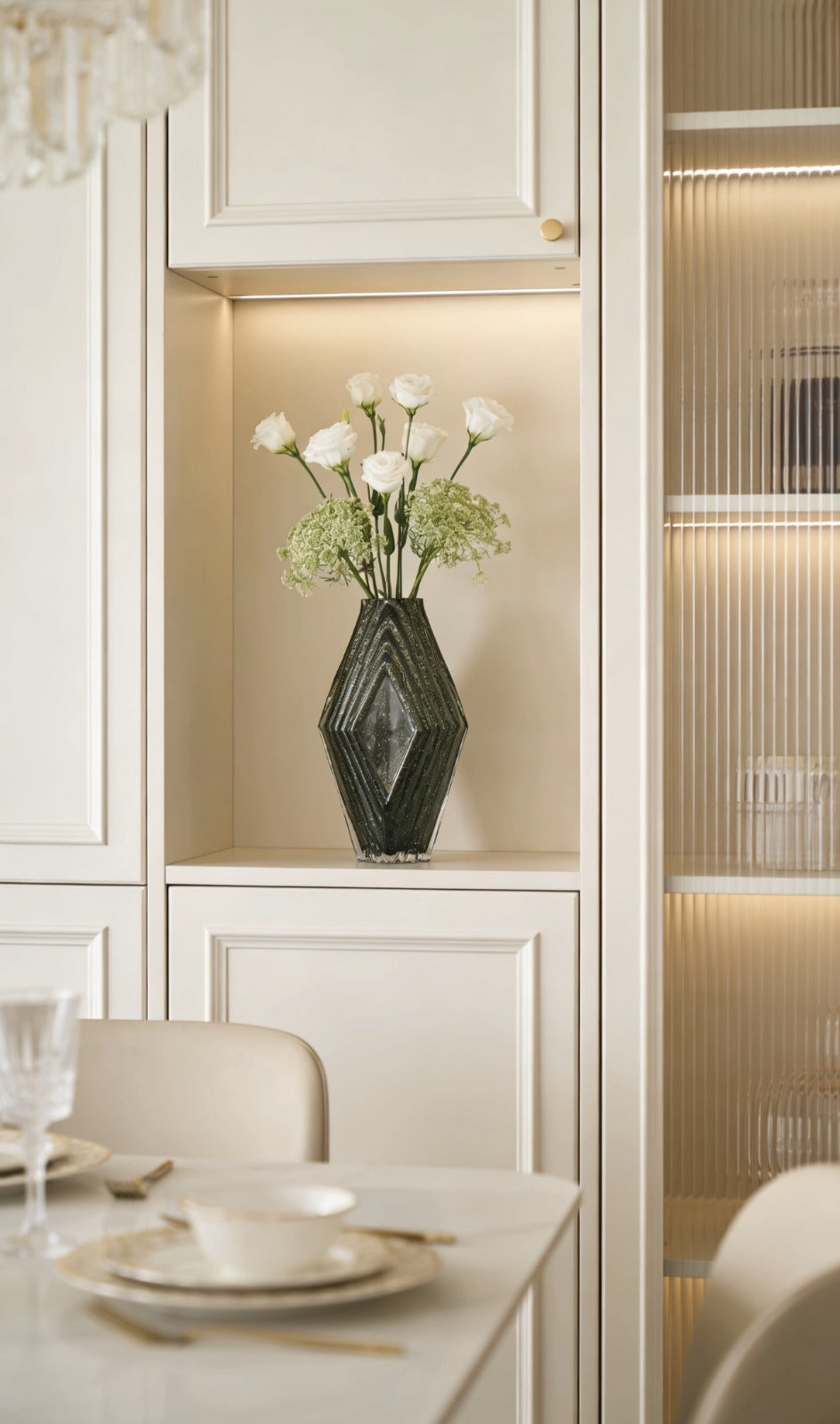 HEXAGON VASE | GREY VASE | GLASS VASES