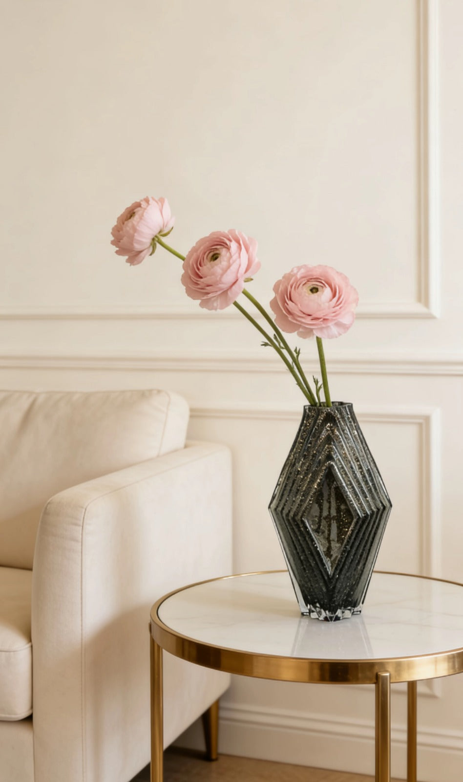 HEXAGON VASE | GREY VASE | GLASS VASES