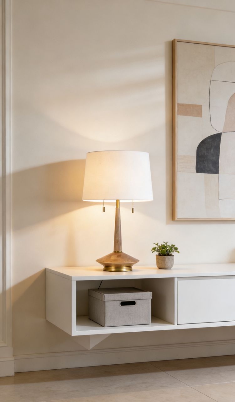 Westwood Twin Pulls Table Lamp | WOODEN FINISH TABLE LAMP |