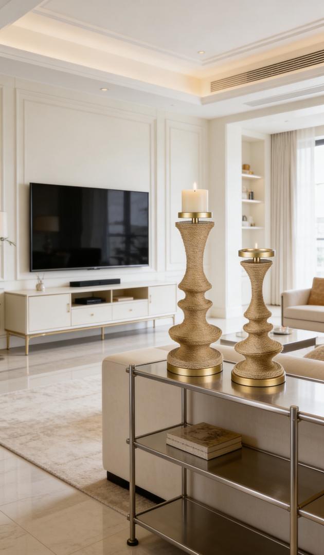 Anton Wrapped Jute Candlesticks