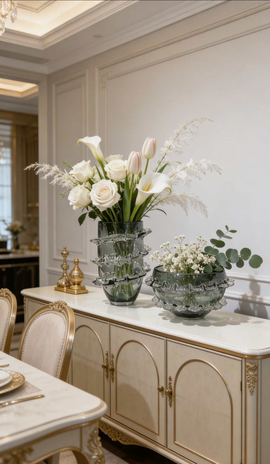 FROST WAVE BOWL | CRYSTAL VASE AND BOWL SET | HANDCRAFTED GLASS ARTIFACTS